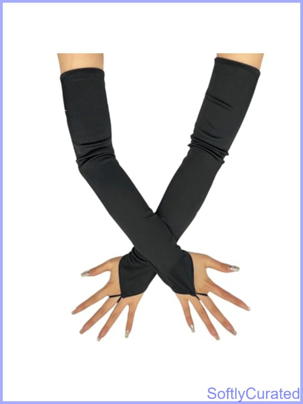 Satin Long Gloves Fingerless Opera Evening Party Accessories